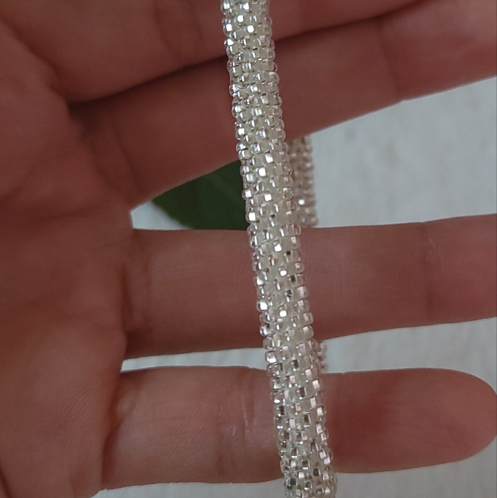 💭NWT.CR9 Beaded crochet bracelet. Boho Bracelet.Charlotte Beads.